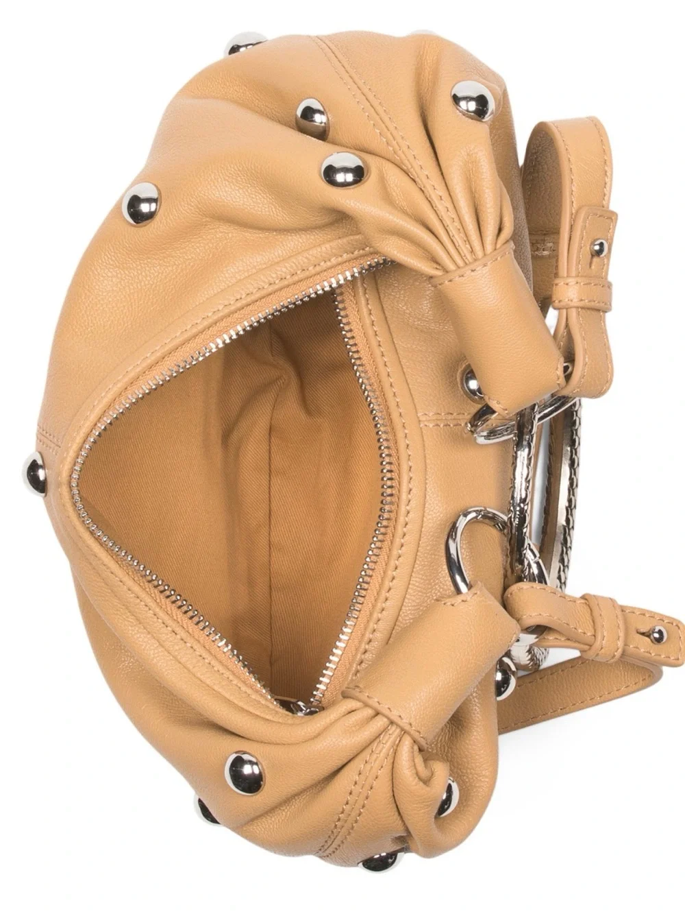 WALTER BAKER LEATHER STUDDED SMALL HOBO W/ RING HANDLE & STRAP - NWT